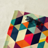 3D Geometrisches Muster RETRO Ästhetischer Name Strandtuch (Beispiel)