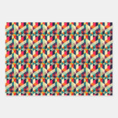 3D Geometrisches Muster RETRO Chic Mid Century Mod Geschenkpapier Set (Vorderseite 3)