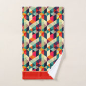 3D Geometrisches Muster RETRO Mit Monogramm Name Badhandtuch Set (Handtuch)