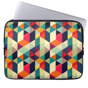 3D Geometrisches Muster RETRO Mitte Jahrhundert Le Laptopschutzhülle