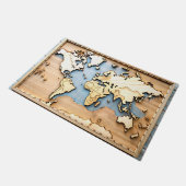 3D Gerahmte Weltkarte Fußmatte (Schrägansicht)