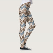 3D-gerenderte Rosen in Blautönen und Weiß Leggings (Rechts)