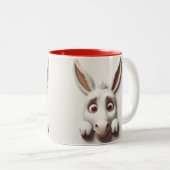 3D-gescannte Donkey-Funny-Tiere Zweifarbige Tasse (VorderseiteRechts)
