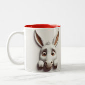 3D-gescannte Donkey-Funny-Tiere Zweifarbige Tasse (Links)