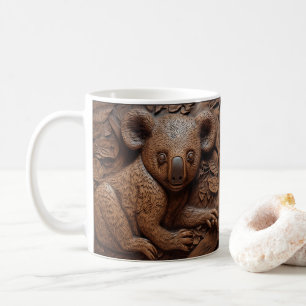 3D-geschliffener Lederschau gedruckter Koala-Bär Kaffeetasse