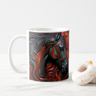 3D-geschliffenes Lederschau gedrucktes Schwarzes W Kaffeetasse