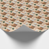 3D Gingerbread Christmas Stocking & Candy Cane Pat Geschenkpapier (Ecke)