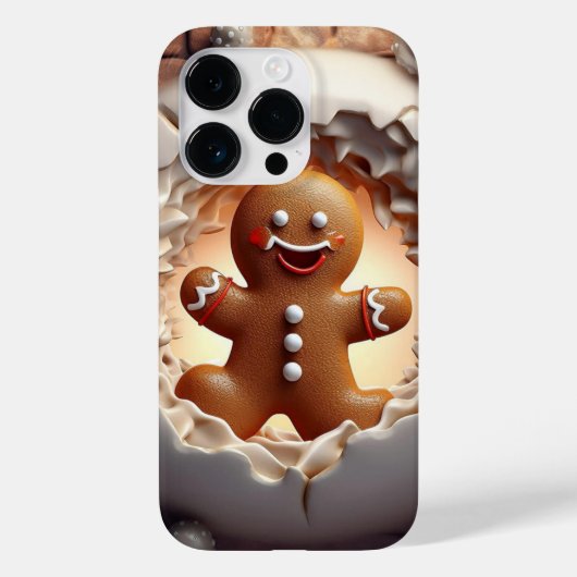 3D Gingerbread Mann Weihnachten Case-Mate iPhone Hülle (Rückseite)