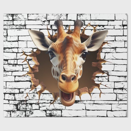 3D Giraffe Wallfahrtskirche Madonna del Sasso Geschenkpapier (Flach)