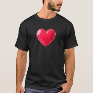 3D glänzendes rotes Herz T-Shirt