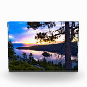 3D Glass Lake Tahoe Emerald Bay Art Fotoblock (Vorderseite)