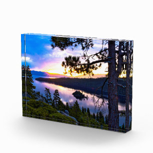 3D Glass Lake Tahoe Emerald Bay Art Fotoblock