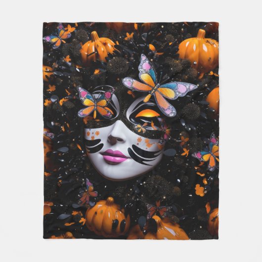 3d Glitter witch Pumpkins Butterflies Fleecedecke (Vorderseite)