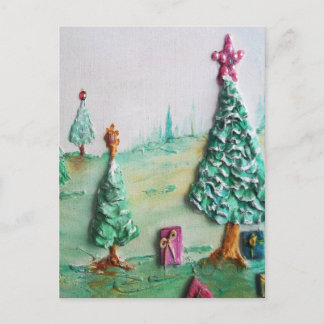 3D GLITZER L@@K der Weihnachtsbäume und der Feiertagspostkarte