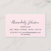 3D-Glitzer Makeup Artist Event Pink Silver Glitzer Visitenkarte (Rückseite)