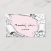 3D-Glitzer Makeup Artist Event Pink Silver Glitzer Visitenkarte (Vorderseite)
