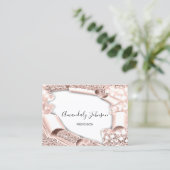 3D Glitzer Makeup Event Friseur ROSE Weiß Visitenkarte (Stehend Vorderseite)