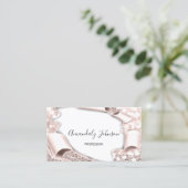 3D-Glitzer Makeup Event-Plan Rosa Rose Glam Visitenkarte (Stehend Vorderseite)
