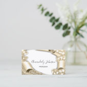 3D-Glitzer Makeup-Event-Planner Gold Visitenkarte (Stehend Vorderseite)