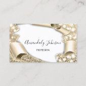 3D-Glitzer Makeup-Event-Planner Gold Visitenkarte (Vorderseite)