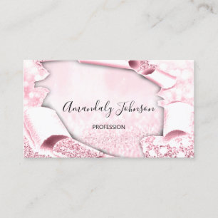 3D-Glitzer Makeup-Eventplaner Einzigartig rosa Visitenkarte