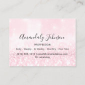 3D-Glitzer Makeup Eventplaner Luxus Pink Visitenkarte (Rückseite)
