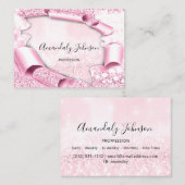 3D-Glitzer Makeup Eventplaner Luxus Pink Visitenkarte (Vorne/Hinten)