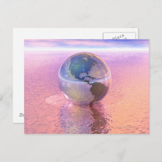 3D-Globe 12 Postkarte (Vorne/Hinten)