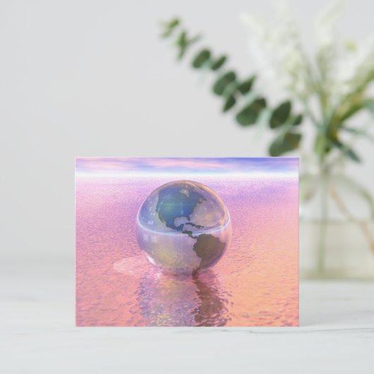 3D-Globe 12 Postkarte (Stehend Vorderseite)