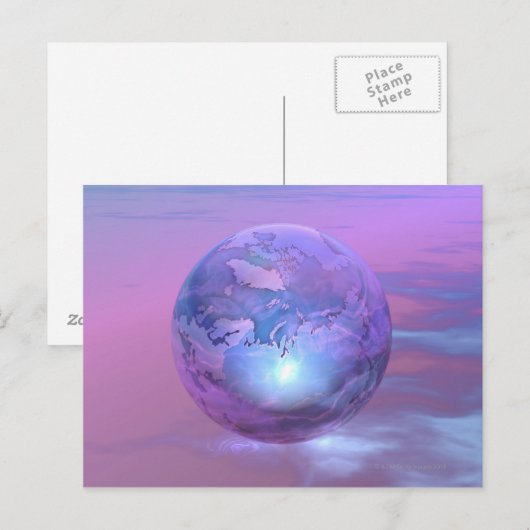 3D-Globe 18 Postkarte (Vorne/Hinten)