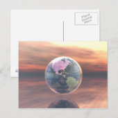 3D-Globe 5 Postkarte (Vorne/Hinten)