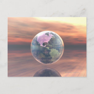 3D-Globe 5 Postkarte