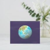 3D-Globe 6 Postkarte (Stehend Vorderseite)