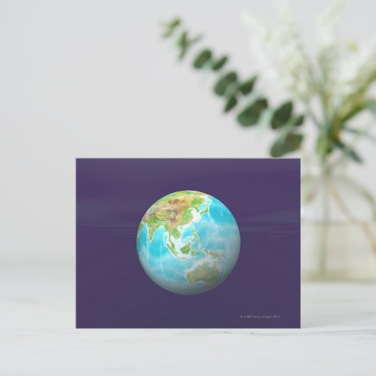 3D-Globe 6 Postkarte (Stehend Vorderseite)