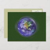 3D Globe Earth Day Postkarte (Vorne/Hinten)