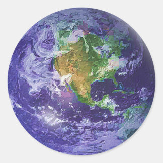 3D Globe Earth Day Runder Aufkleber