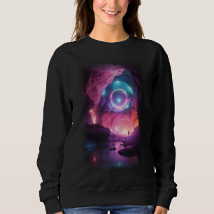 3D-Glühen Stein rosa Sweatshirt