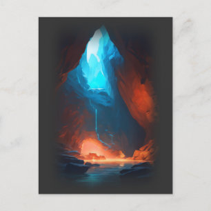 3d glühend tief innen postkarte