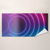 3d, glühende Linien, Tunnel, Neonlichter, virtuell Badehandtuch (Badehandtuch)