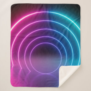 3d, glühende Linien, Tunnel, Neonlichter, virtuell Sherpadecke