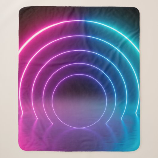 3d, glühende Linien, Tunnel, Neonlichter, virtuell Sherpadecke (Vorderseite)