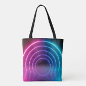 3d, glühende Linien, Tunnel, Neonlichter, virtuell Tasche (Rückseite)