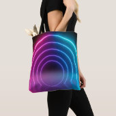 3d, glühende Linien, Tunnel, Neonlichter, virtuell Tasche (Von Nahem)