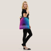 3d, glühende Linien, Tunnel, Neonlichter, virtuell Tasche (Am Model)