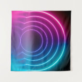 3d, glühende Linien, Tunnel, Neonlichter, virtuell Wandteppich (Vorderseite (Horizontal))