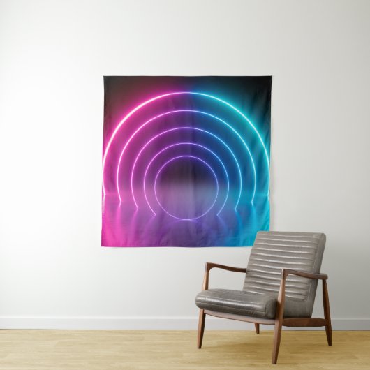 3d, glühende Linien, Tunnel, Neonlichter, virtuell Wandteppich (Beispiel)