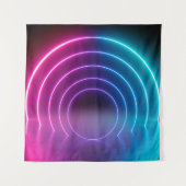 3d, glühende Linien, Tunnel, Neonlichter, virtuell Wandteppich (Vorderseite)