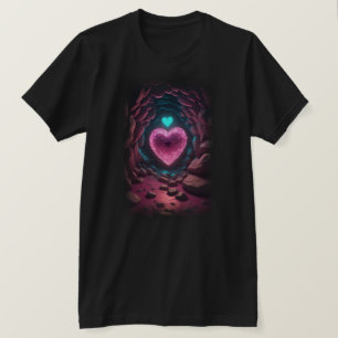3d glühendes Herz tief innen T-Shirt