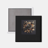 3d Gold Black Rose #4 Aufkleber Magnet (Vorderseite/Rückseite)