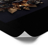 3d Gold Black Rose #4 Aufkleber Poster (Ecke)